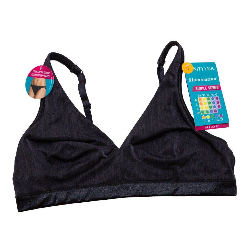 Vanity Fair Size Small Illumination Bralette Style 72108 Black Non-Padded
